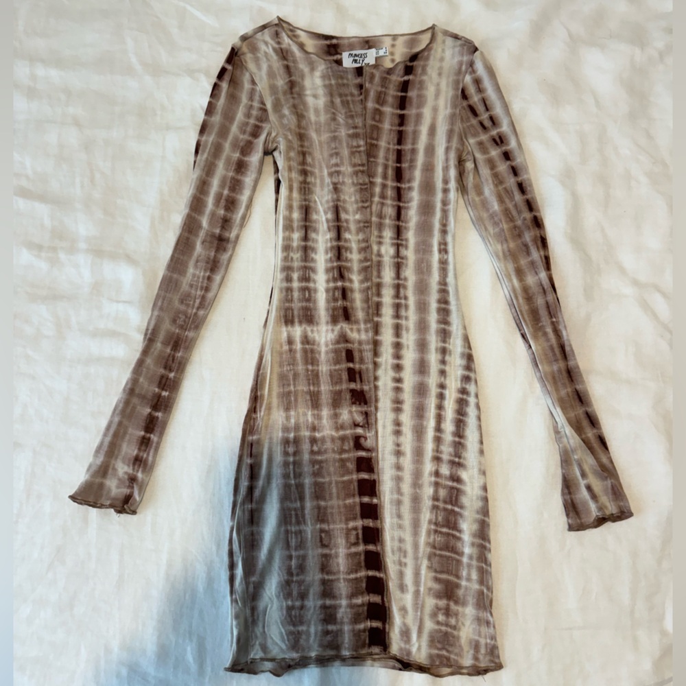 Princess Polly Brown and Cream Patterned dress
